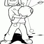 דף צביעה ילד מחזיק בדגם מערכת השמש