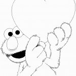 דף צביעה אלמו מחזיק לב גדול