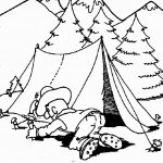 דף צביעה עוגיפלצת בונה אוהל