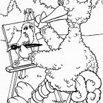 דף צביעה ציפורת מציירת