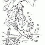 בת הים והדג בורחים משיני הכריש