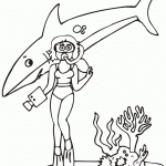 דף צביעה צוללנית וכריש