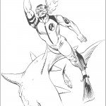 דף צביעה צוללן וכריש