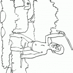 דף צביעה רועה מנווט את הכבשה