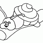 דף צביעה שבלול נח על גזע עץ