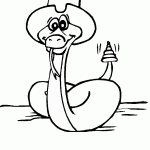 דף צביעה נחש חובש כובע