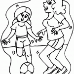 דף צביעה בנות משחקות בכדורגל