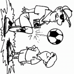 דף צביעה מאמן כדורגל מקפיץ כדור