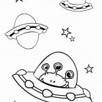 דף צביעה חייזר בצלחת מעופפת