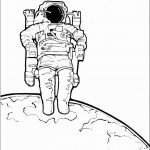 דף צביעה אסטרונאוט בחלל 1