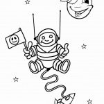 דף צביעה אסטרונאוט בחלל 1