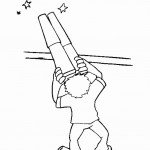 דף צביעה ילד צופה בכוכבים