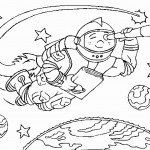 דף צביעה אסטרונאוט בחלל 7