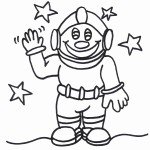 דף צביעה אסטרונאוט בחלל 4
