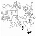 דף צביעה כלב רודף אחרי הבלש