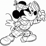 דף צביעה מיקי מאוס הבלש