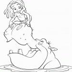 דף צביעה טרזן והיפופוטם ידידותי דף צביעה טרזן והיפופוטם ידידותי