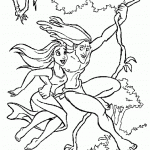 דף צביעה טרזן וג'יין על העצים דף צביעה טרזן וג'יין על העצים