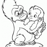 דף צביעה טרזן התינוק וטרק הקופה דף צביעה טרזן התינוק וטרק הקופה