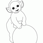 דף צביעה הטלטאבית לה-לה עם כדור גדול