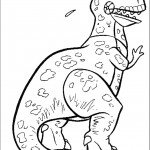 דף צביעה רקס הדינוזאור הירוק