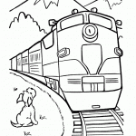 כלב מתבונן ברכבת חולפת