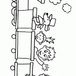 ילדים ברכבת מנופפים לשלום