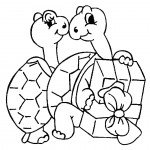 דף צביעה צבים מאוהבים