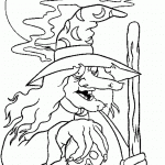 דף צביעה מכשפה 6