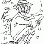 דף צביעה מכשפה 5