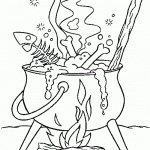 דף צביעה מכשפה 4