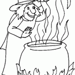 דף צביעה מכשפה 3