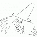 דף צביעה מכשפה 2