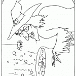 דף צביעה מכשפה 9