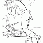 דף צביעה טייס רץ למטוס