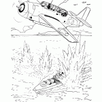 דף צביעה מטוס מפציץ אוניה