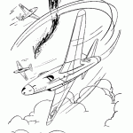 דף צביעה מטוס מותקף באוויר