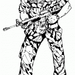 דף צביעה חייל מוכן לקרב