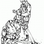 דף צביעה שני חיילים בפעולה