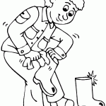 דף צביעה חייל מצחצח נעליים צבאיות