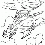 דף צביעה מסוק יורה טילים