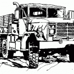דף צביעה משאית צבאית