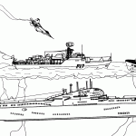 דף צביעה מתקפת אוויר על אניות