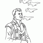 דף צביעה טייס קרב