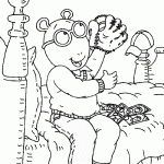 דף צביעה ארתור אוהב לשחק בייסבול