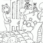 דף צביעה ארתור שוכב במיטתו