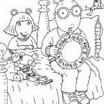 דף צביעה ארתור וגילי משחקים בצעצועים