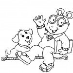 דף צביעה ארתור והכלב