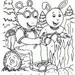 דף צביעה ארתור ובסטר ליד המדורה