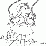 דף צביעה פרנסין קופצת בחבל